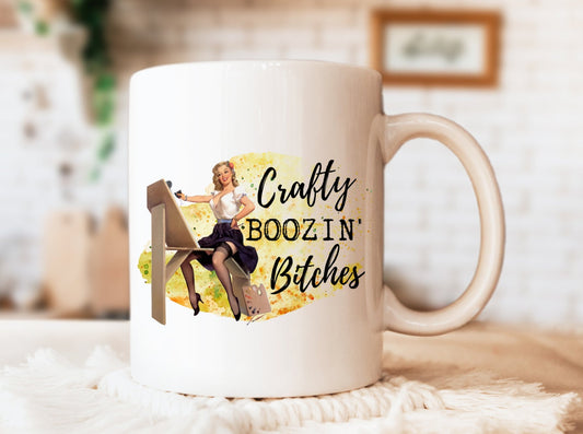 Crafty Boozin' Bitches Mug, Humorous Mug, Sarcastic Mug, Funny Mug