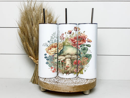 Cottagecore Tumbler, Cottagecore  Skinny Tumbler, Mushroom Tumbler, Cottage Core Tumbler