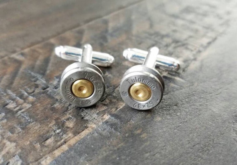 Handmade Bullet Cuff Links Bullet Cufflinks Men's Accessories Cuff Links 7.62x39 Cuff Links
