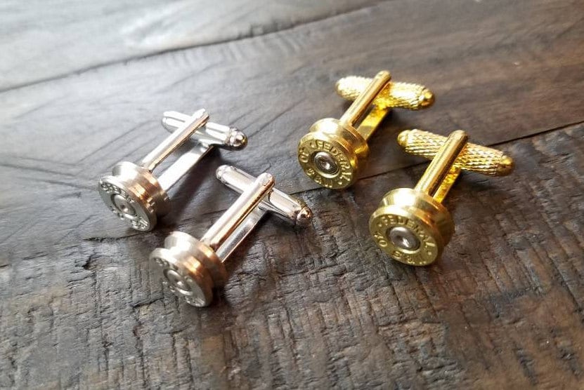 Handmade Spent Bullet Cuff Links Bullet Cufflinks Gold Men's Accessories