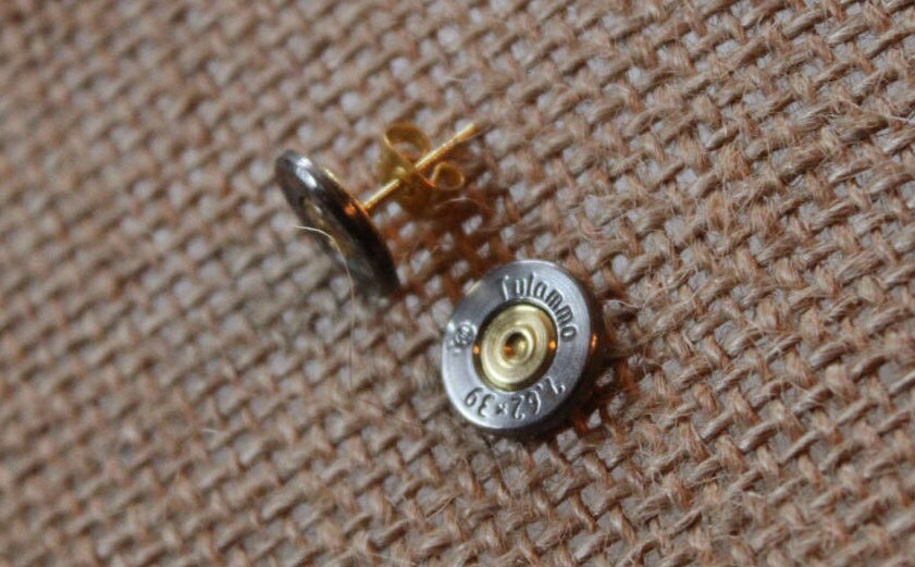 Handmade Bullet Post Earrings7.62x39 Bullet Stud Earrings, Bullet Earrings