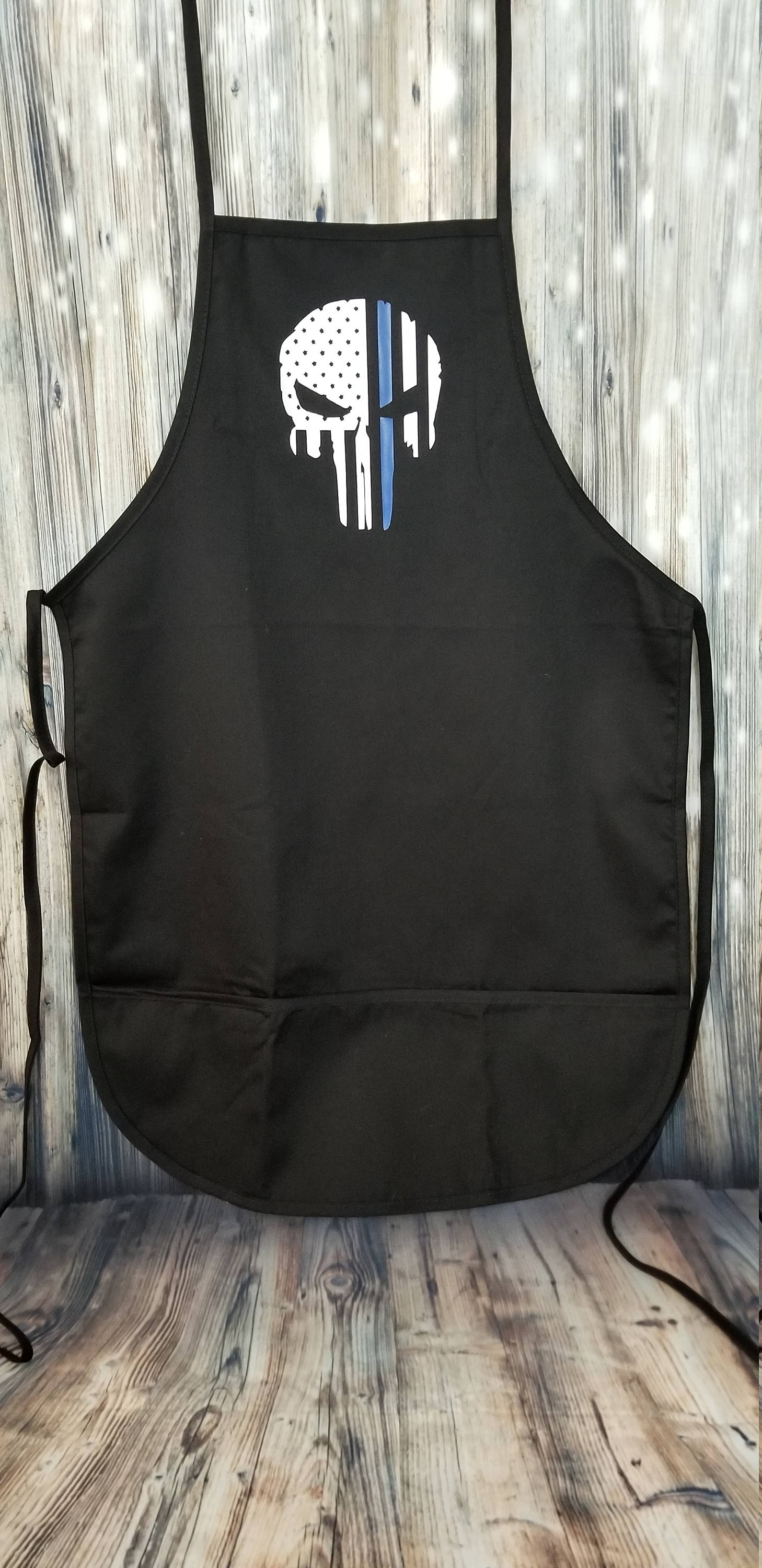 Thin Blue Line Flag Apron - Back the Blue Apron - Blue Line Flag Apron - Police Apron - Law Enforcement - American Flag