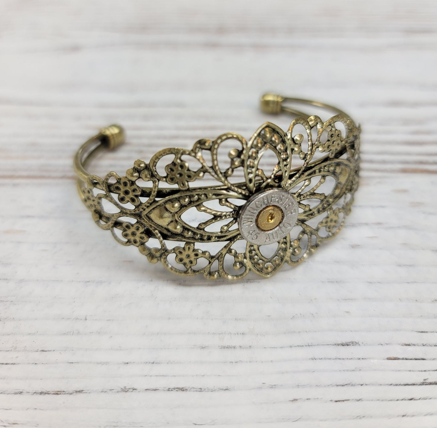 Handmade Filigree Bullet Cuff Bullet Bracelet for the Country Hunting Girl Country Wedding