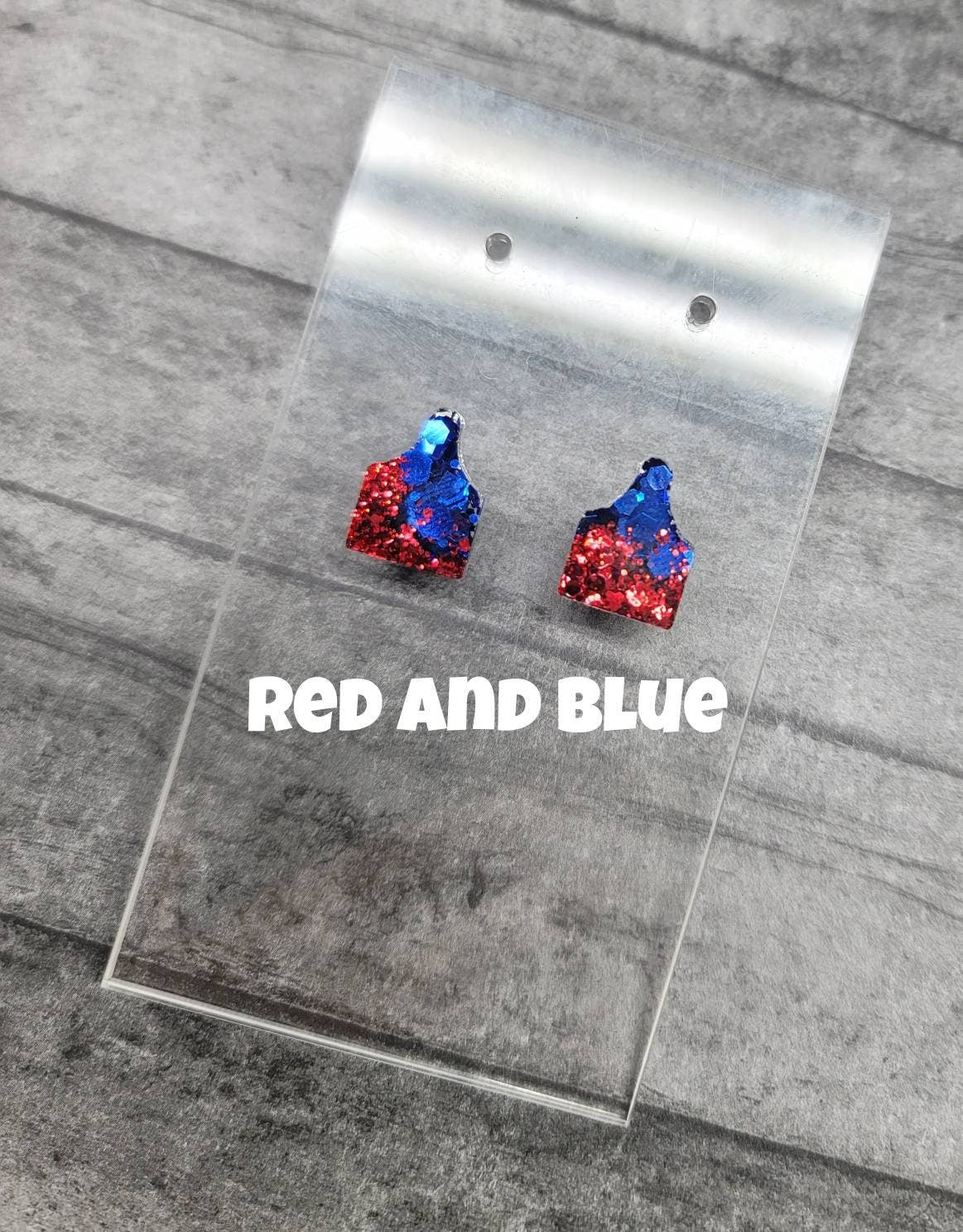 Chunky Glitter Cow Tag Stud Earrings, Cow Tag Earrings, Cattle Tag Stud Earrings Cattle Tag Earrings, Fun Earrings, Cattle Tag Jewelry