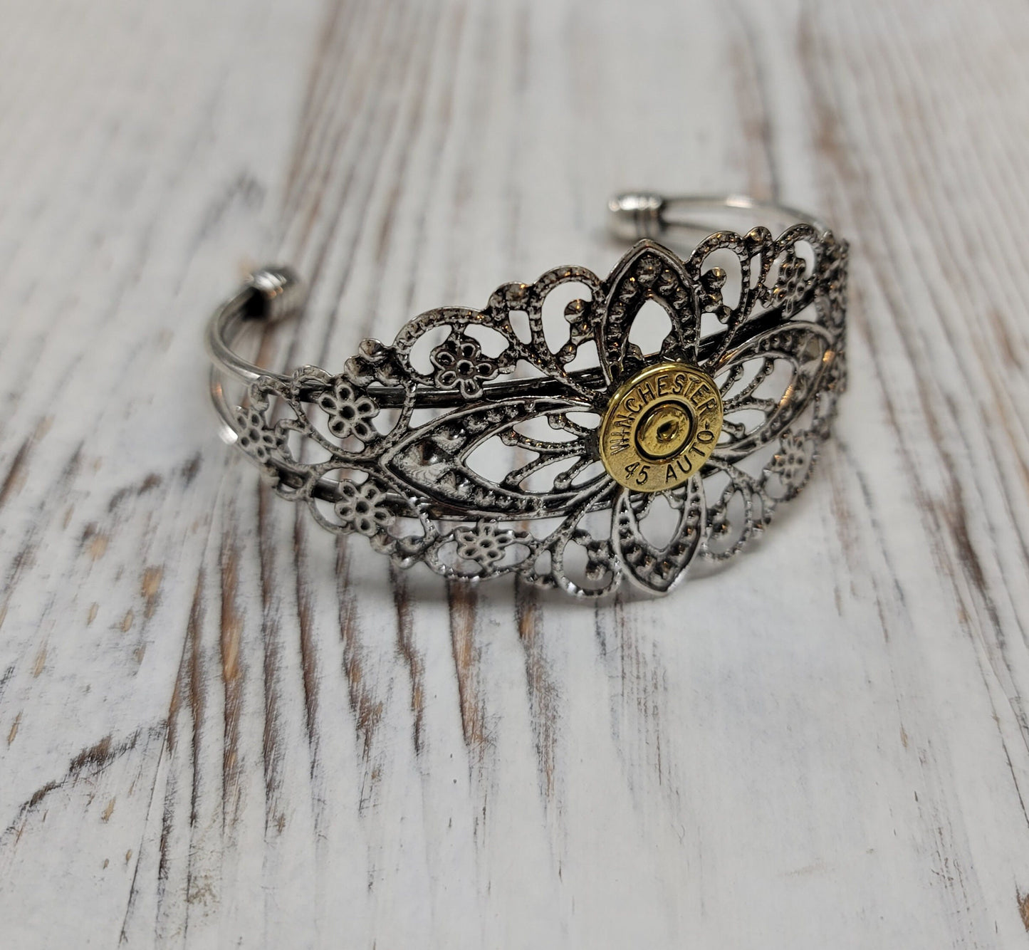 Handmade Filigree Bullet Cuff Bullet Bracelet for the Country Hunting Girl Country Wedding