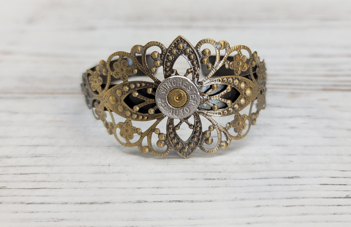 Handmade Filigree Bullet Cuff Bullet Bracelet, Country Wedding Jewelry