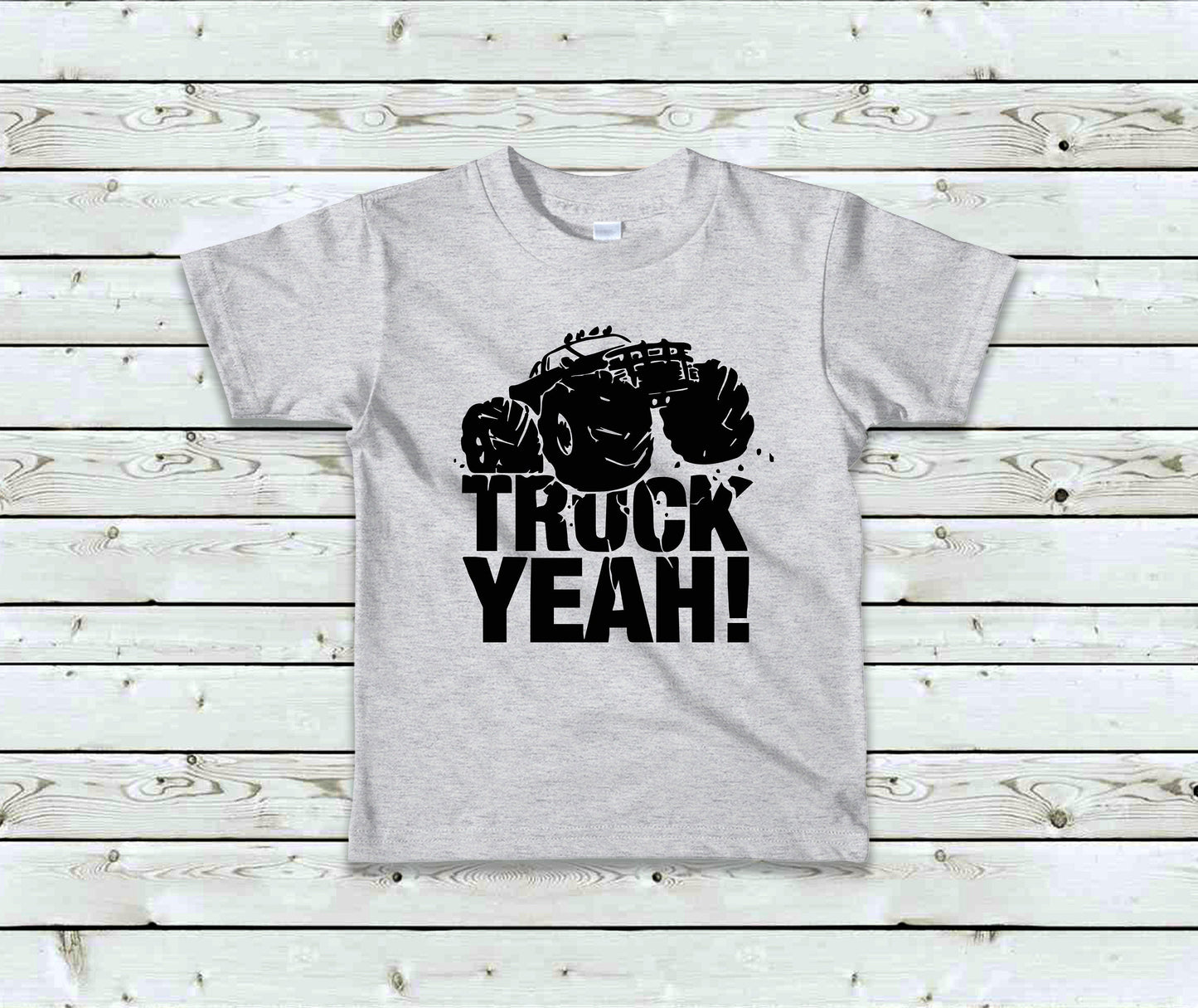 Truck YEAH Toddler Tee - Truck Yeah T-Shirt - Truck Shirt- Toddler Clothes GREY or PINK