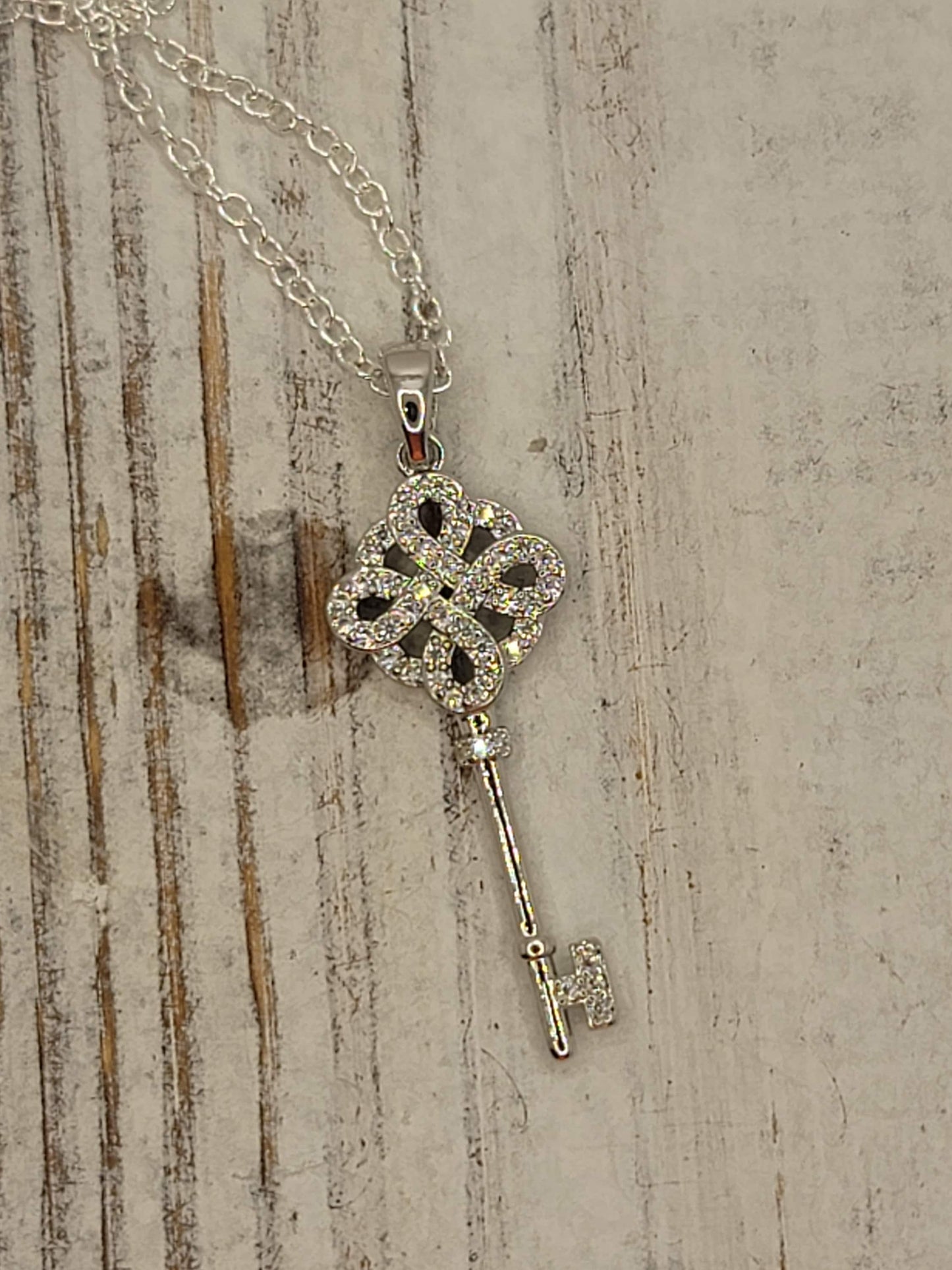 Silver Skeleton Key Necklace