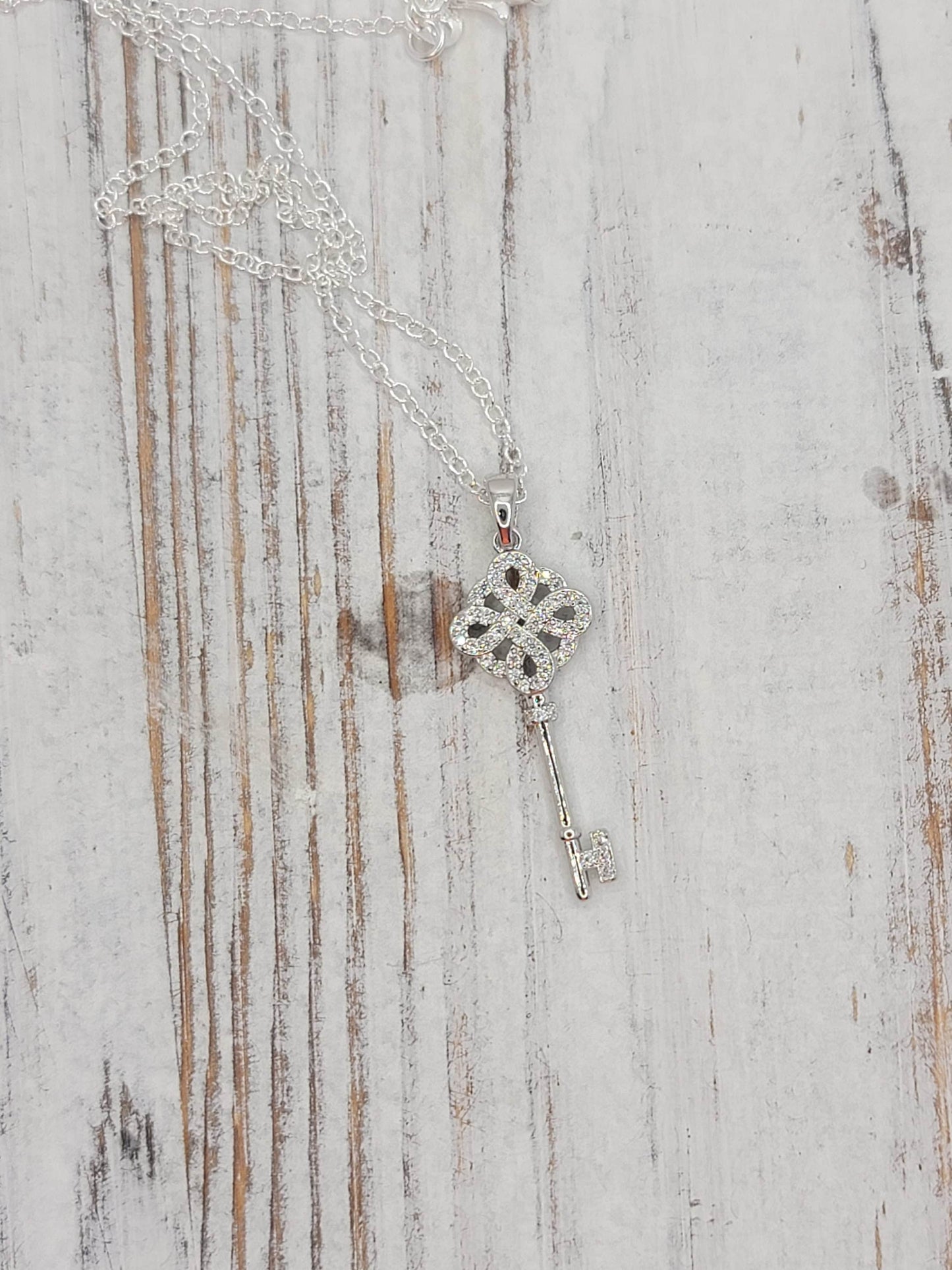 Silver Skeleton Key Necklace