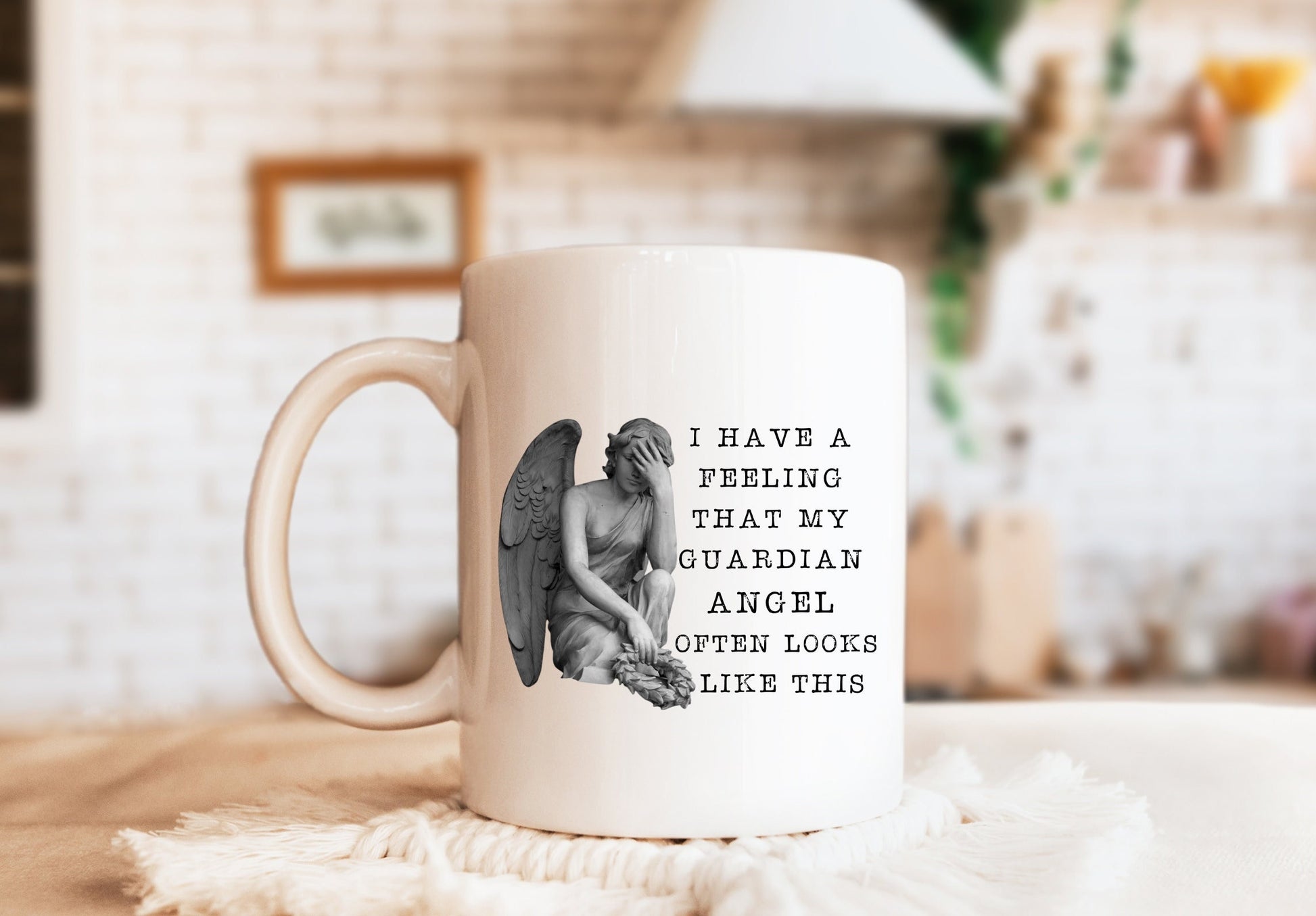 My Guardian Angel Often Looks Like This Mug, Humorous Mug, Sarcastic Mug, Funny Mug
