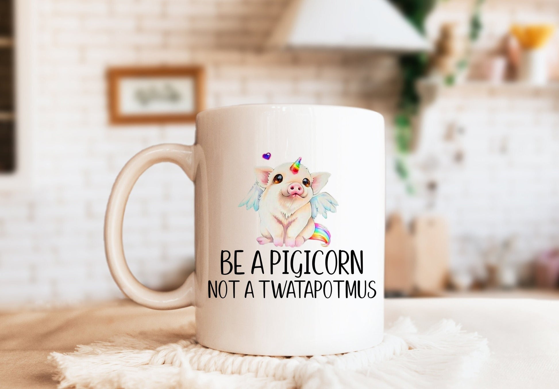 Be a Pigicorn Mug, Pig Mug, Funny Mug, Funny Unicorn Mug, Be a Pigicorn Not a Twatapotmus