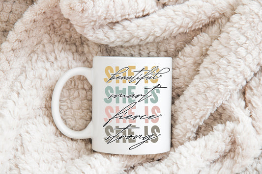 She Is Coffee Mug Cup, Inspirational Coffee Mug Cup