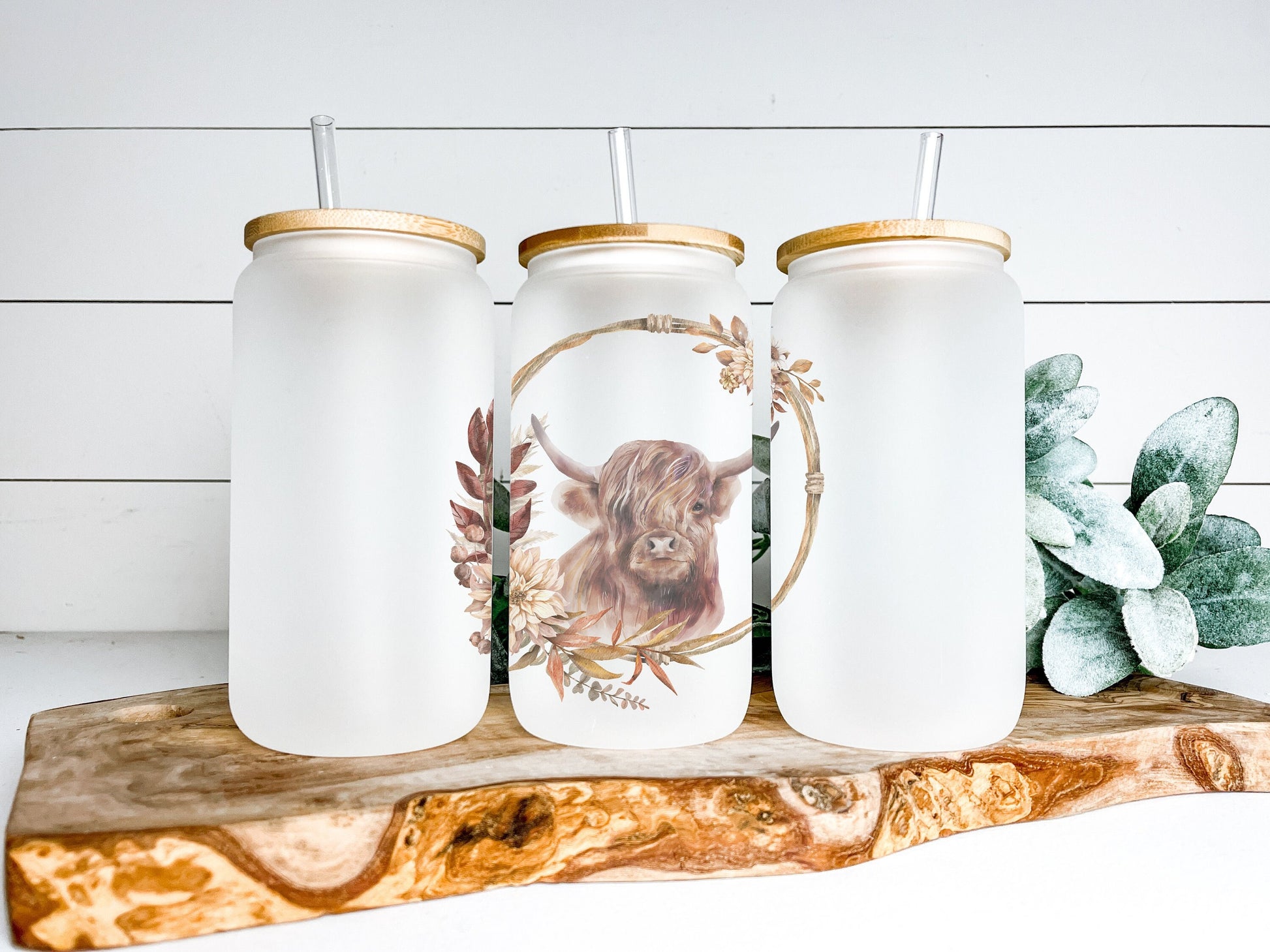 Highland Cow Cup Iced Coffee Cup Glass, Beer Can Glass, Highland Cow Coffee Cup, Glass Cup Coffee Can Beer, Cow Soda Can Glass