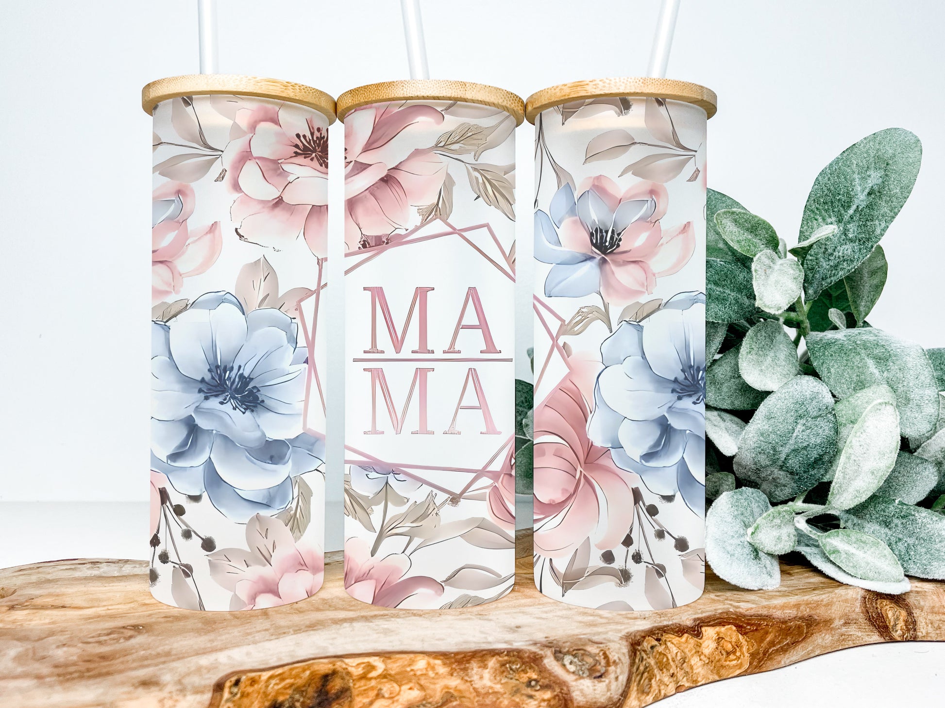 Mama 25oz Frosted Glass Tumbler, Mama Tumbler