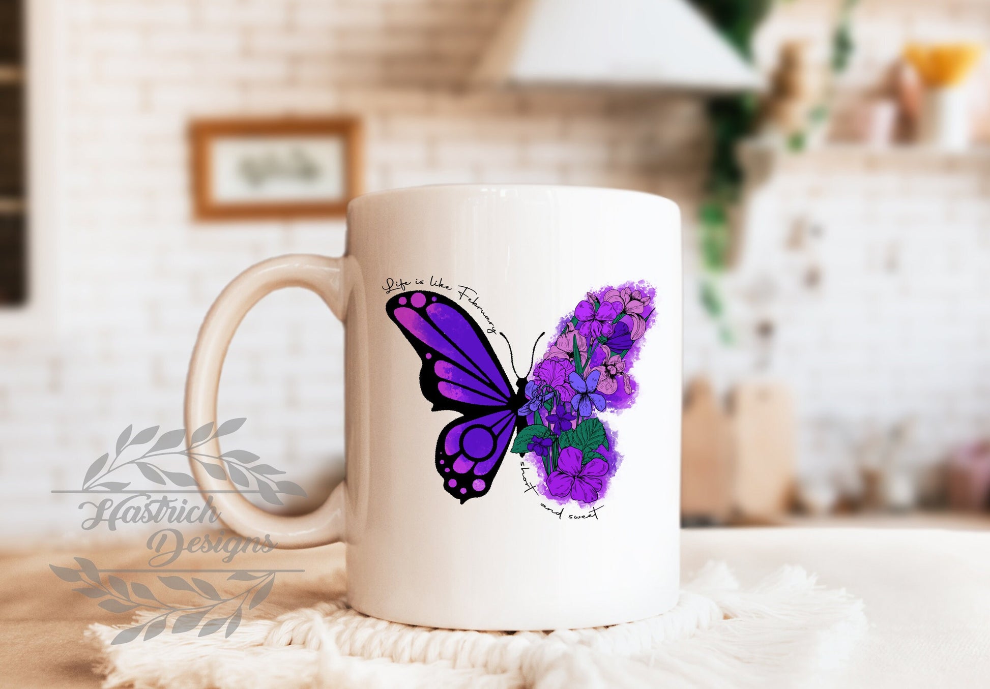 Butterfly Birth Month Mug, Birthday Mug, Butterfly Mug