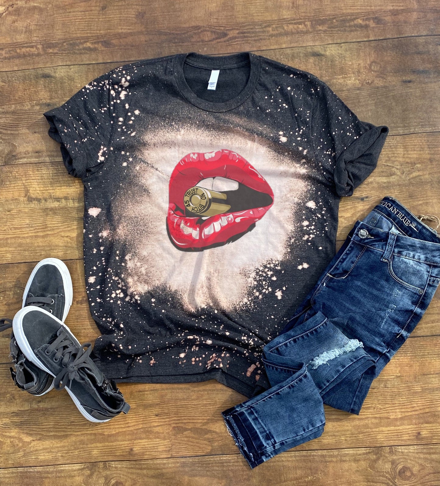 Trust No Bitch Shirt Tee, Trust No Bitch Bleached Tee Bleached Shirt