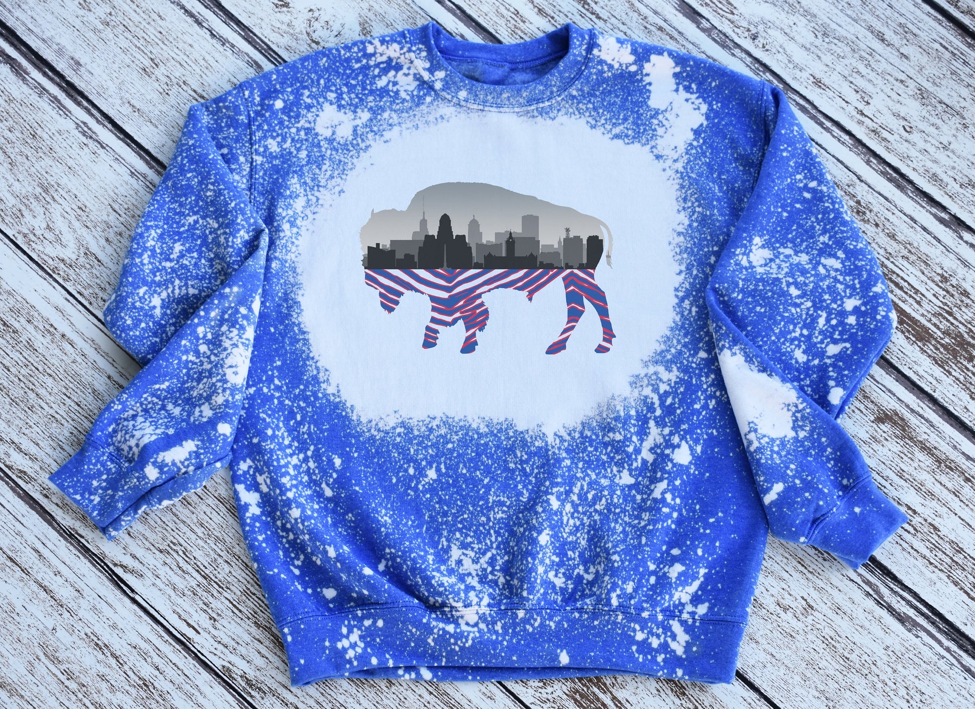 Buffalo Sweatshirt, Buffalo Bleached Sweatshirt, Buffalo Crewneck