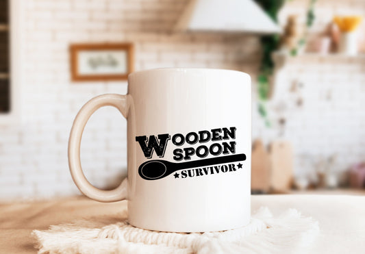 Wooden Spoon Survivor Mug, Humorous Mug, Sarcastic Mug, Funny Mug