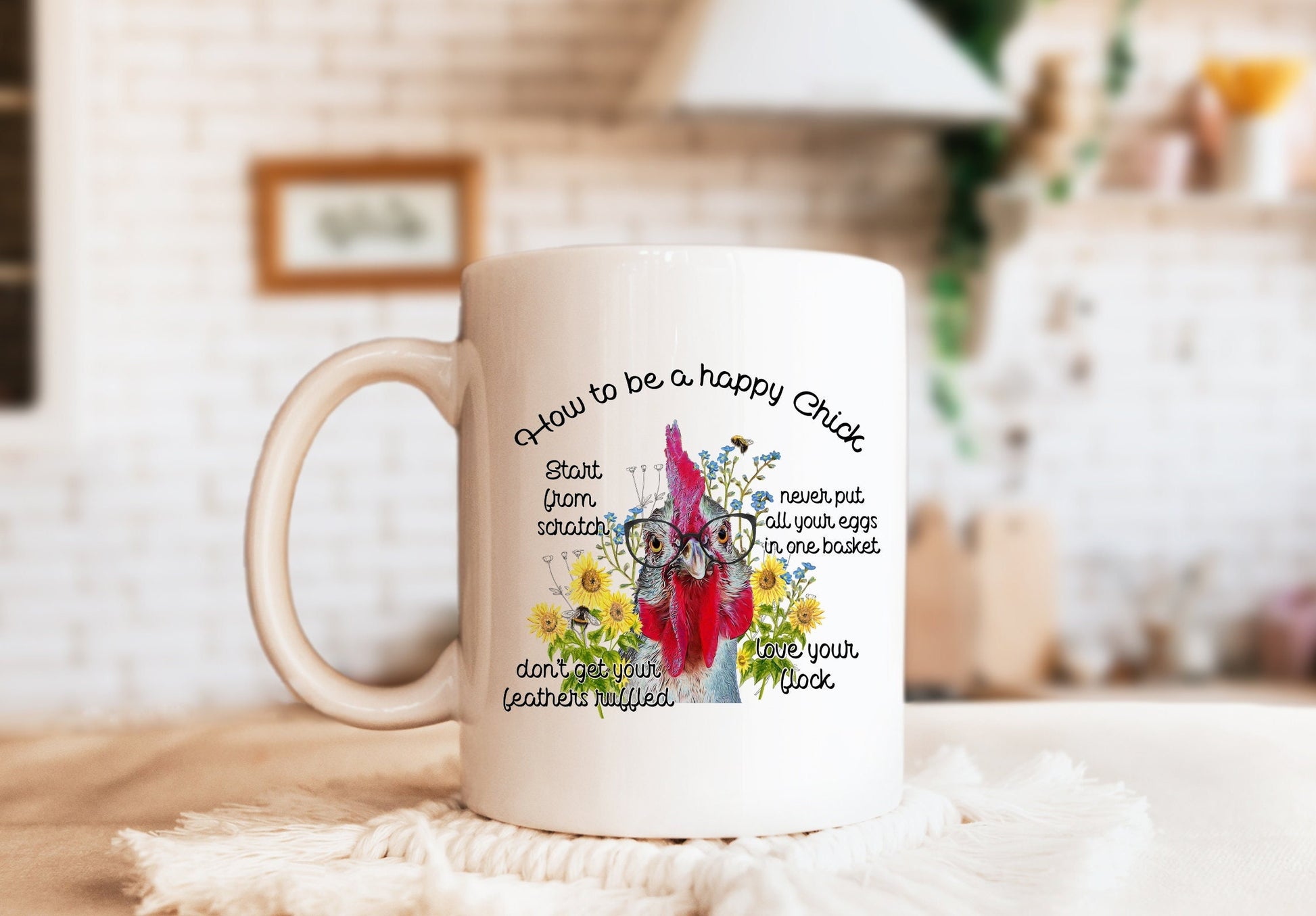 How To Be A Happy Chick Mug, Chicken Mug