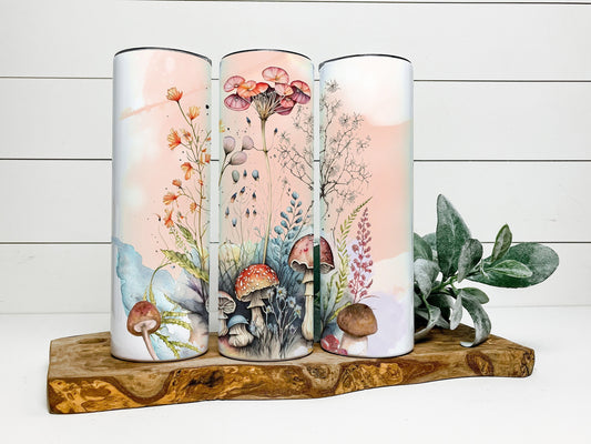 Cottagecore Tumbler, Cottagecore Skinny Tumbler, Mushroom Tumbler, Cottage Core Tumbler