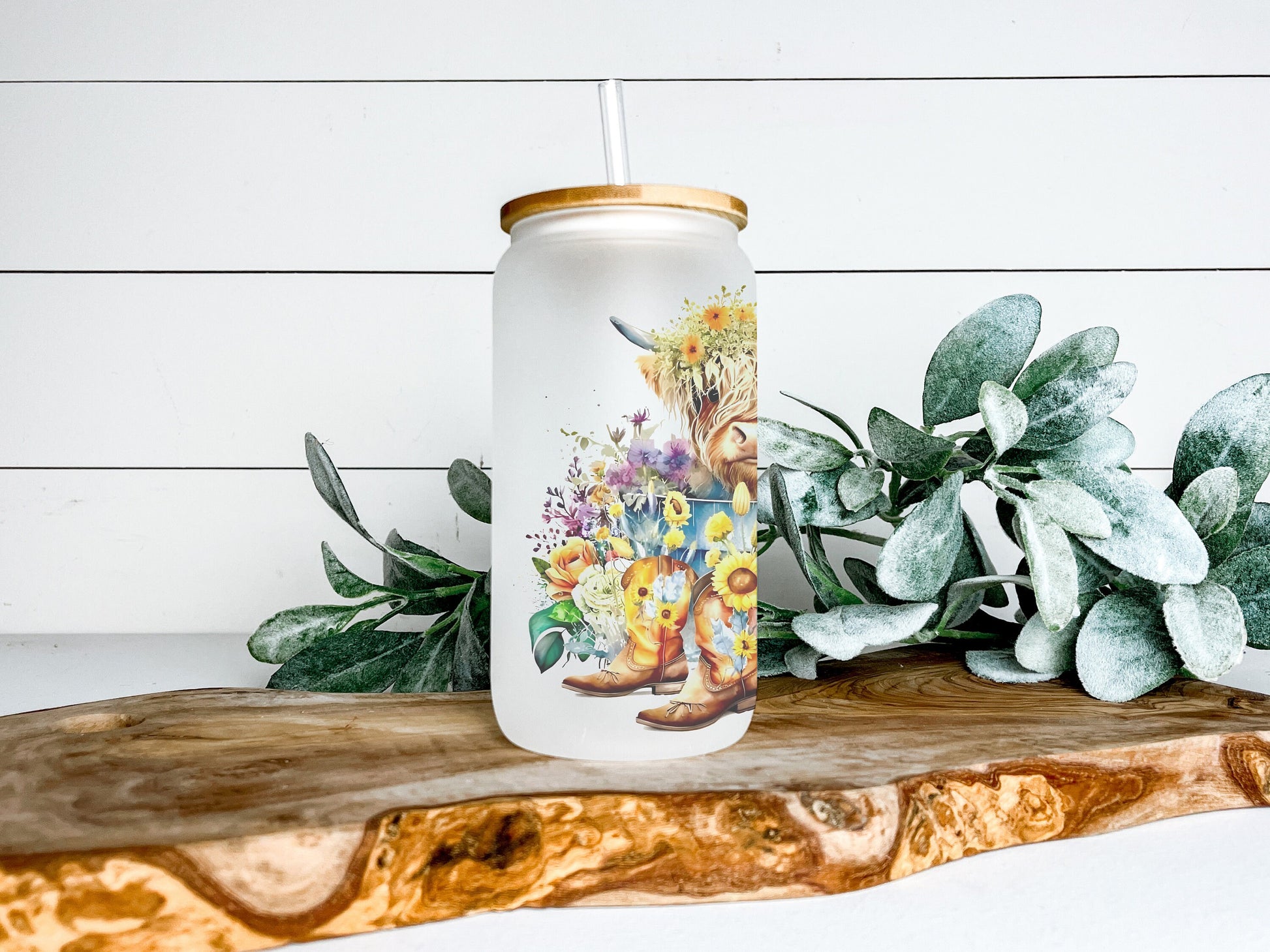 Baby Highland Cow Cup Iced Coffee Cup Glass, Beer Can Glass, Highland Cow Coffee Cup, Glass Cup Coffee Can Beer, Cow Soda Can Glass