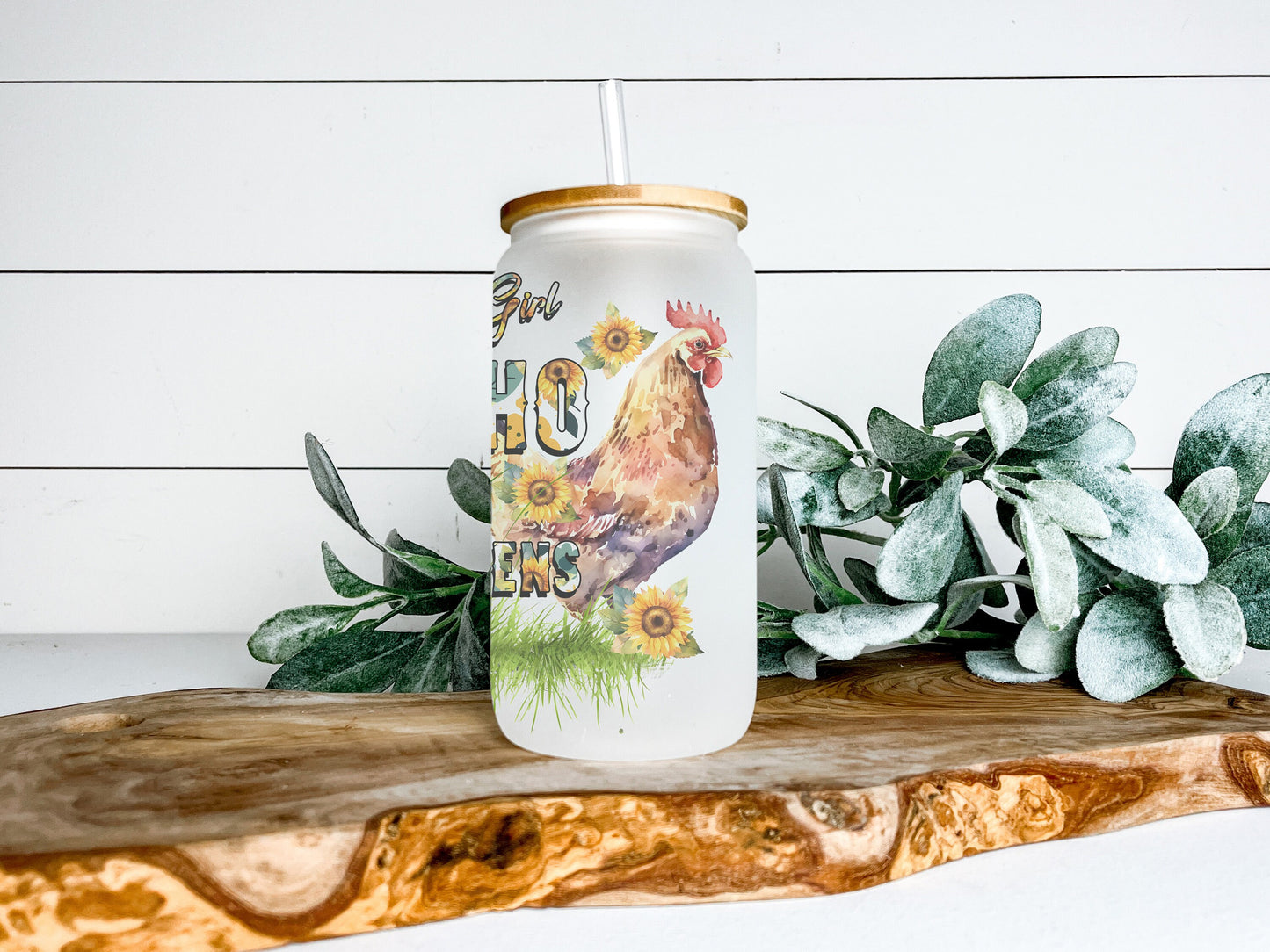 Just A Girl Who Loves Chickens Cup Iced Coffee Cup Glass, Beer Can Glass, Chicken Coffee Cup, Glass Cup Coffee Can Beer