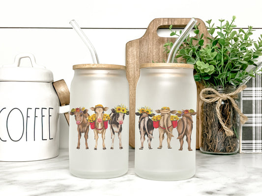 Cow Cup Iced Coffee Cup Glass, Beer Can Glass, Cow Coffee Cup, Glass Cup Coffee Can Beer, Cow Soda Can Glass