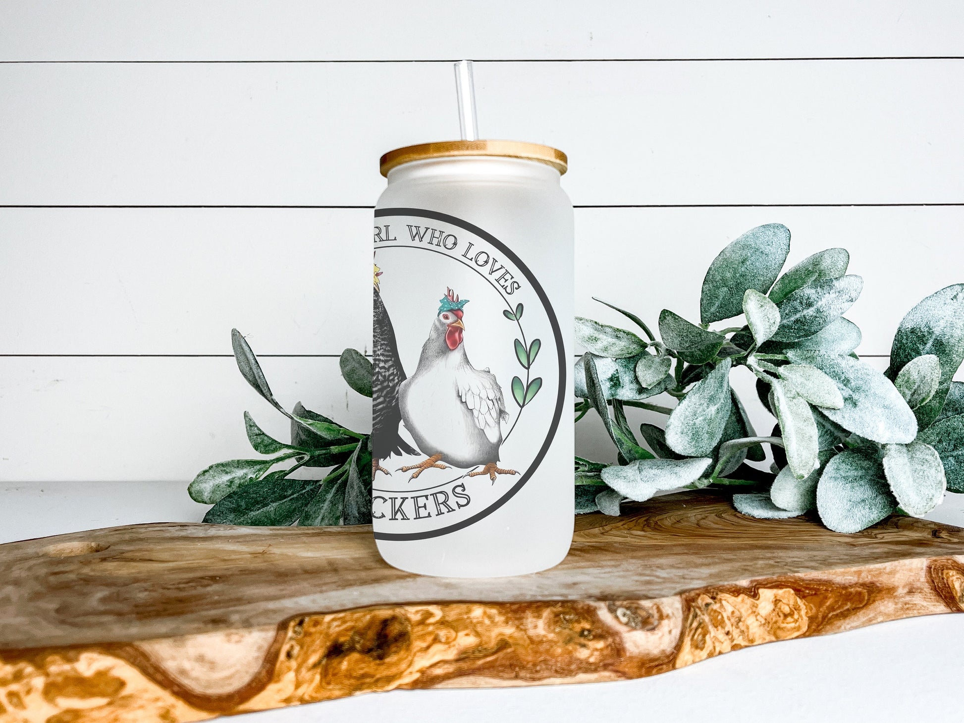 Just A Girl Who Loves Peckers Chicken Cup Iced Coffee Cup Glass, Beer Can Glass, Chicken Coffee Cup, Glass Cup Coffee Can Beer