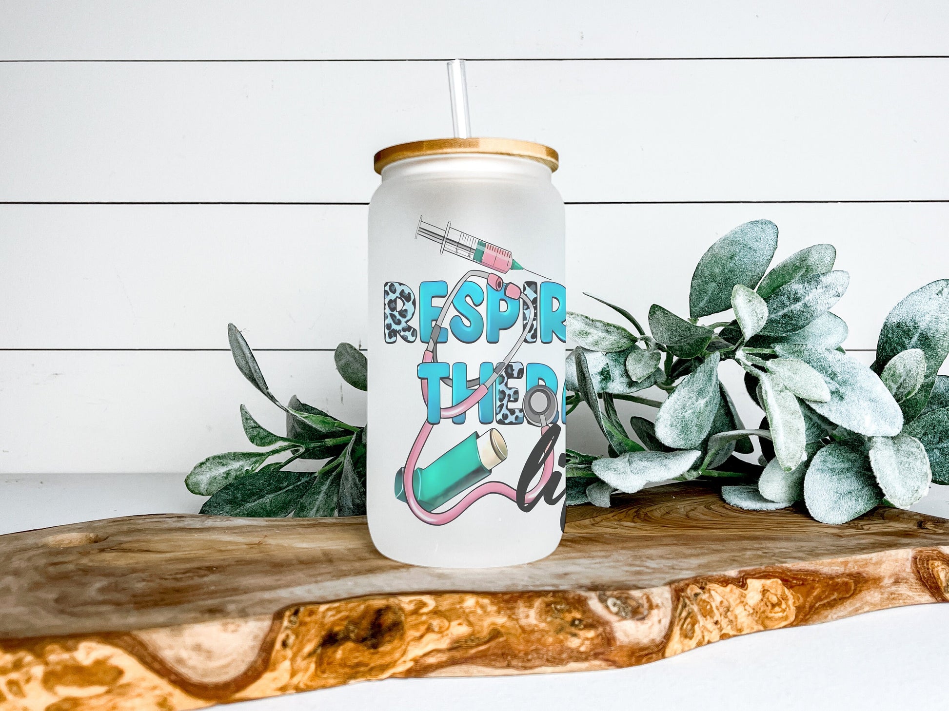 Respiratory Therapist Cup Iced Coffee Cup Glass, Beer Can Glass, Respiratory Therapist Iced Coffee Cup, Glass Cup Coffee Can Beer