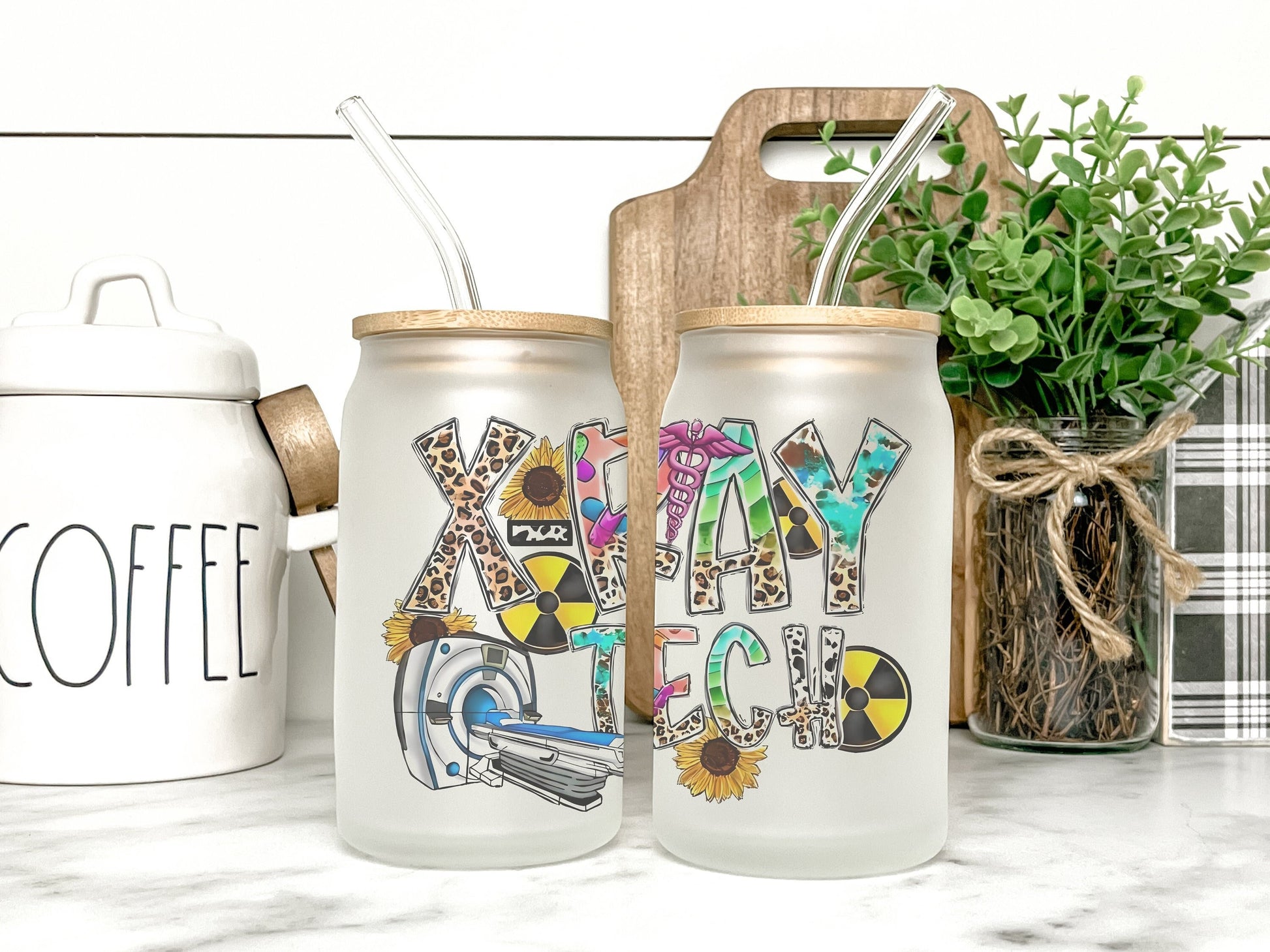 XRAY Tech Cup Iced Coffee Cup Glass, Beer Can Glass, XRAY Technician Iced Coffee Cup, Glass Cup Coffee Can Beer