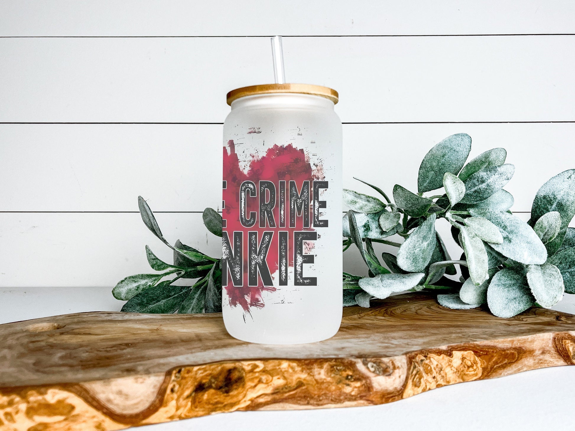 True Crime Cup Iced Coffee Cup Glass, Beer Can Glass, True Crime Iced Coffee Cup, Glass Cup Coffee Can Beer