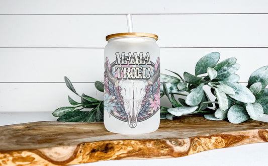 Mama Tried Cup Iced Coffee Cup Glass, Beer Can Glass, Mama Tried Coffee Cup, Glass Cup Coffee Can Beer, Country Mama Glass Can