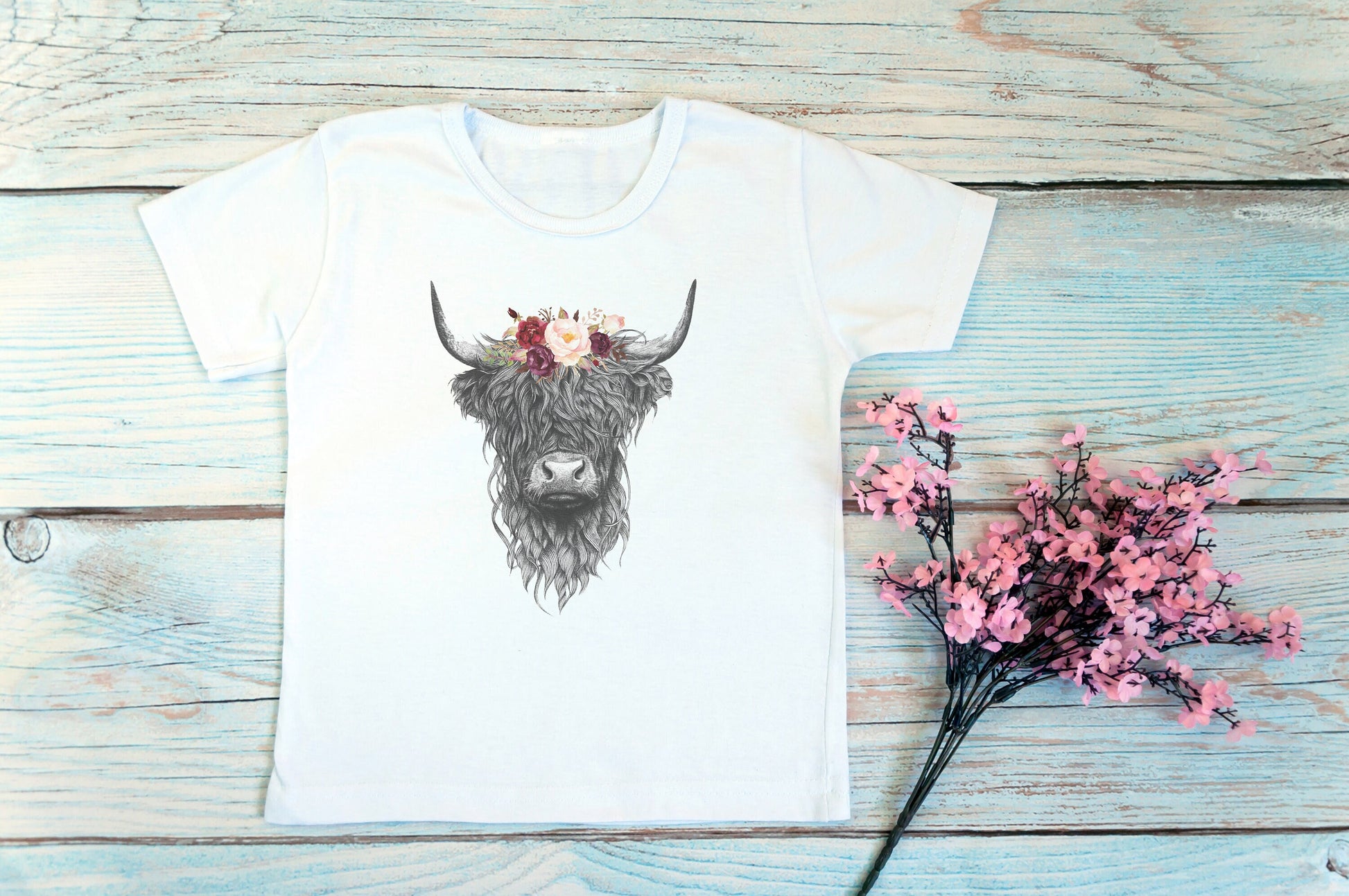 Highland Cow Youth Shirt Tee, Country Shirt Tee
