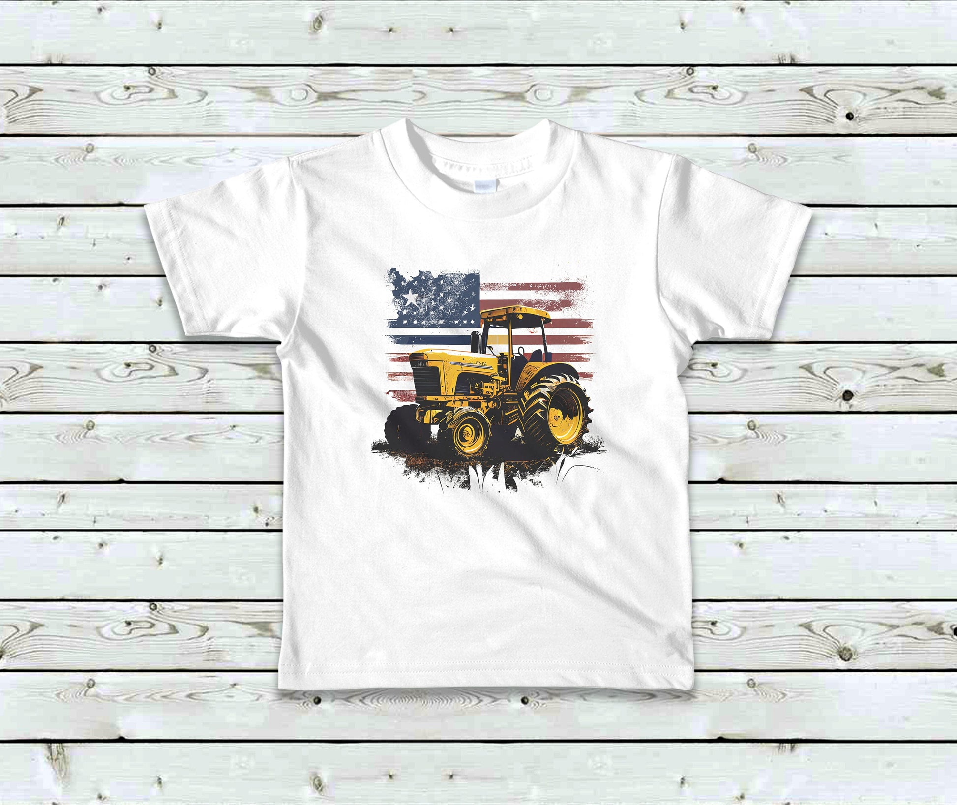 American Flag Tractor Youth Shirt Tee, Country Tractor Shirt Tee - DIFFERENT COLORS