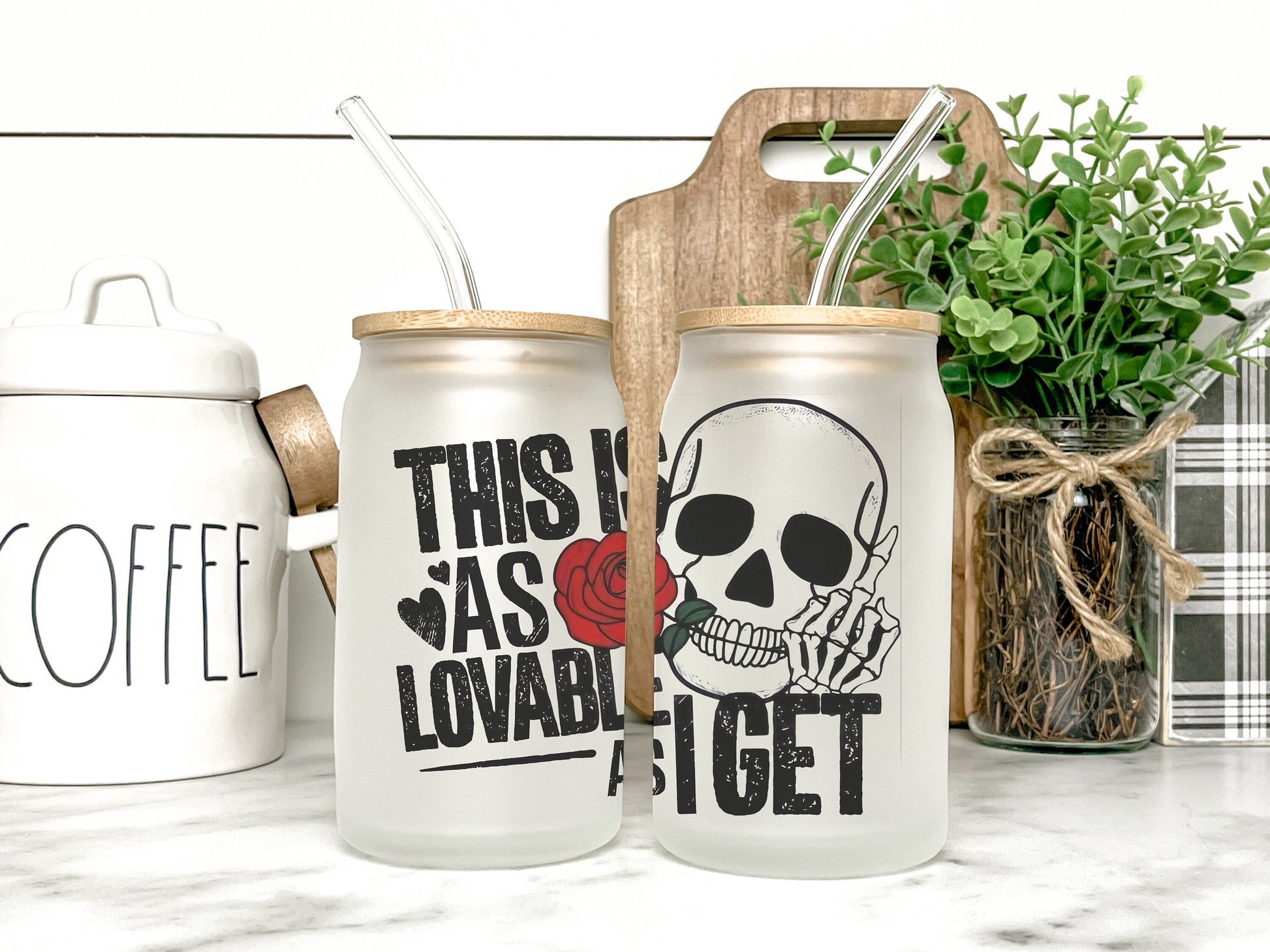 This Is As Loveable As I Get Skull Cup Iced Coffee Cup Glass, Skull Beer Can Glass, Skull Coffee Cup, Glass Cup Coffee Can Beer
