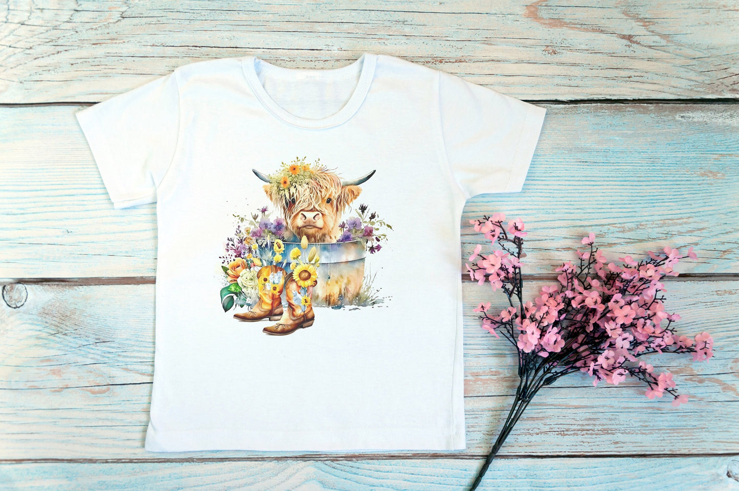 Baby Highland Cow Youth Shirt Tee, Country Shirt Tee