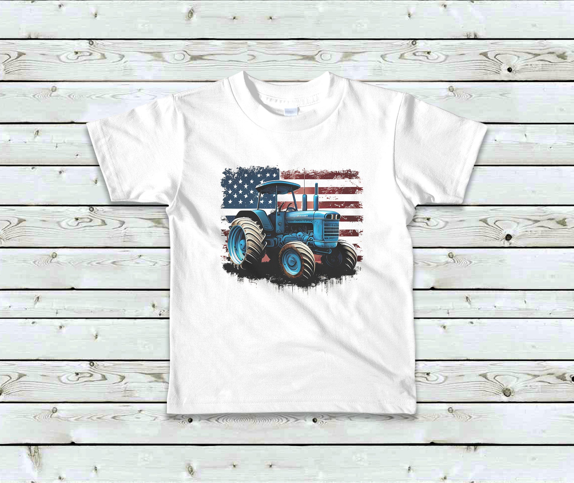 American Flag Tractor Youth Shirt Tee, Country Tractor Shirt Tee - DIFFERENT COLORS