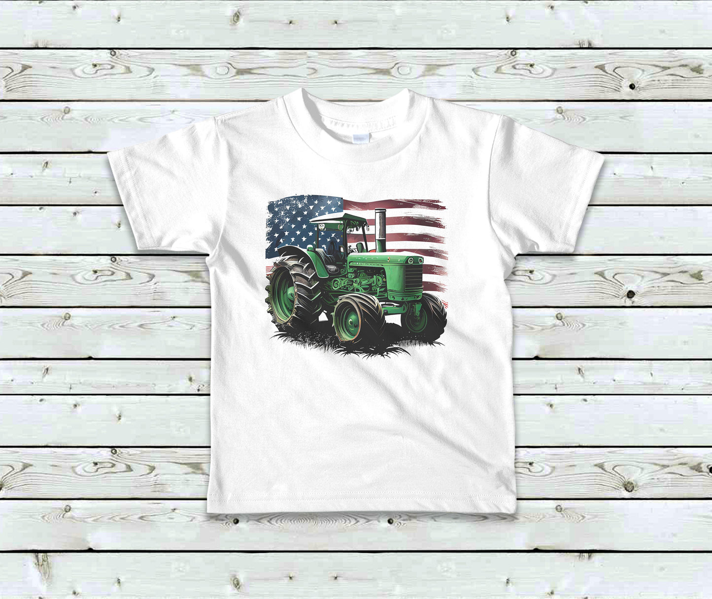 American Flag Tractor Youth Shirt Tee, Country Tractor Shirt Tee - DIFFERENT COLORS