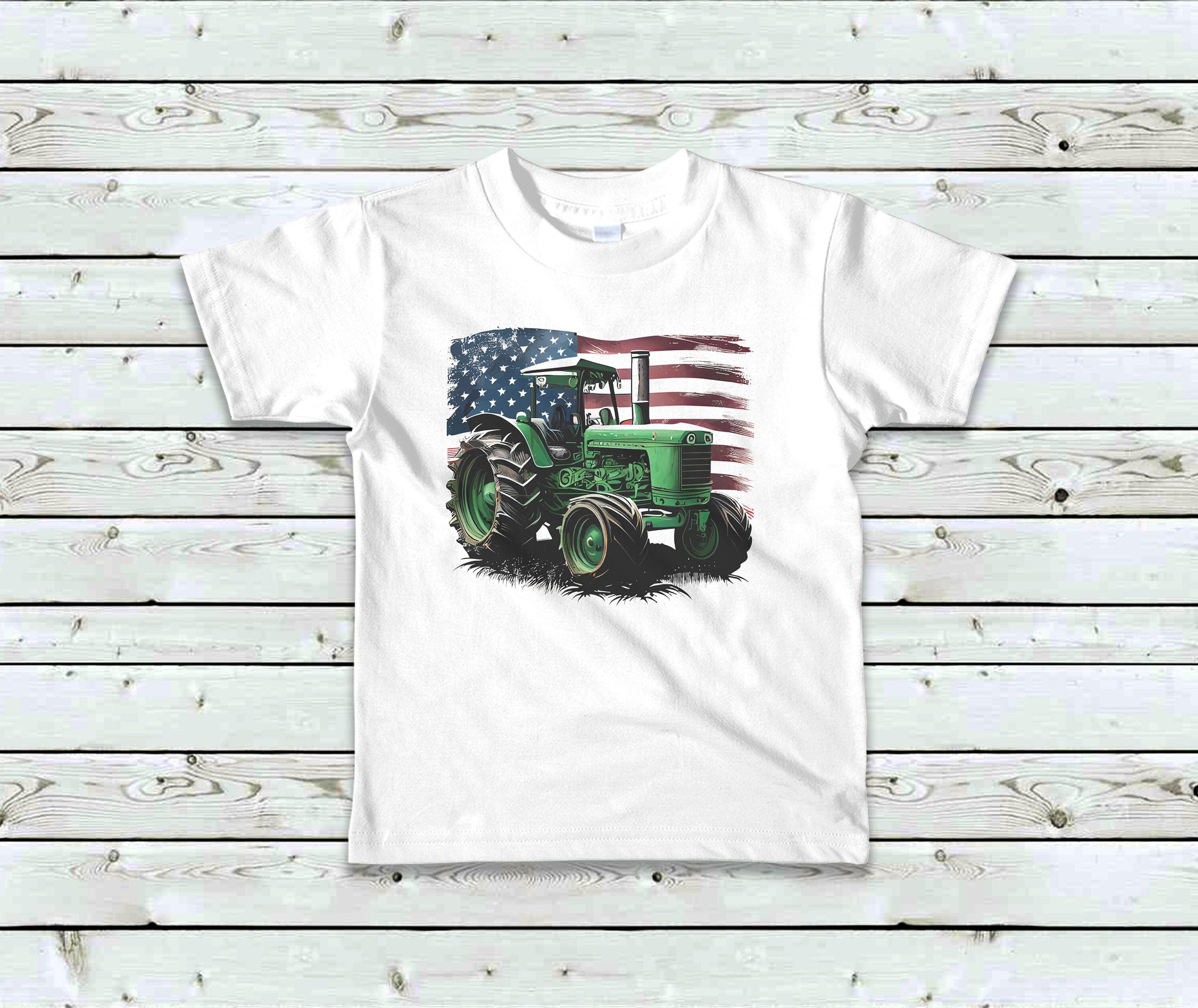 American Flag Tractor Youth Shirt Tee, Country Tractor Shirt Tee - DIFFERENT COLORS