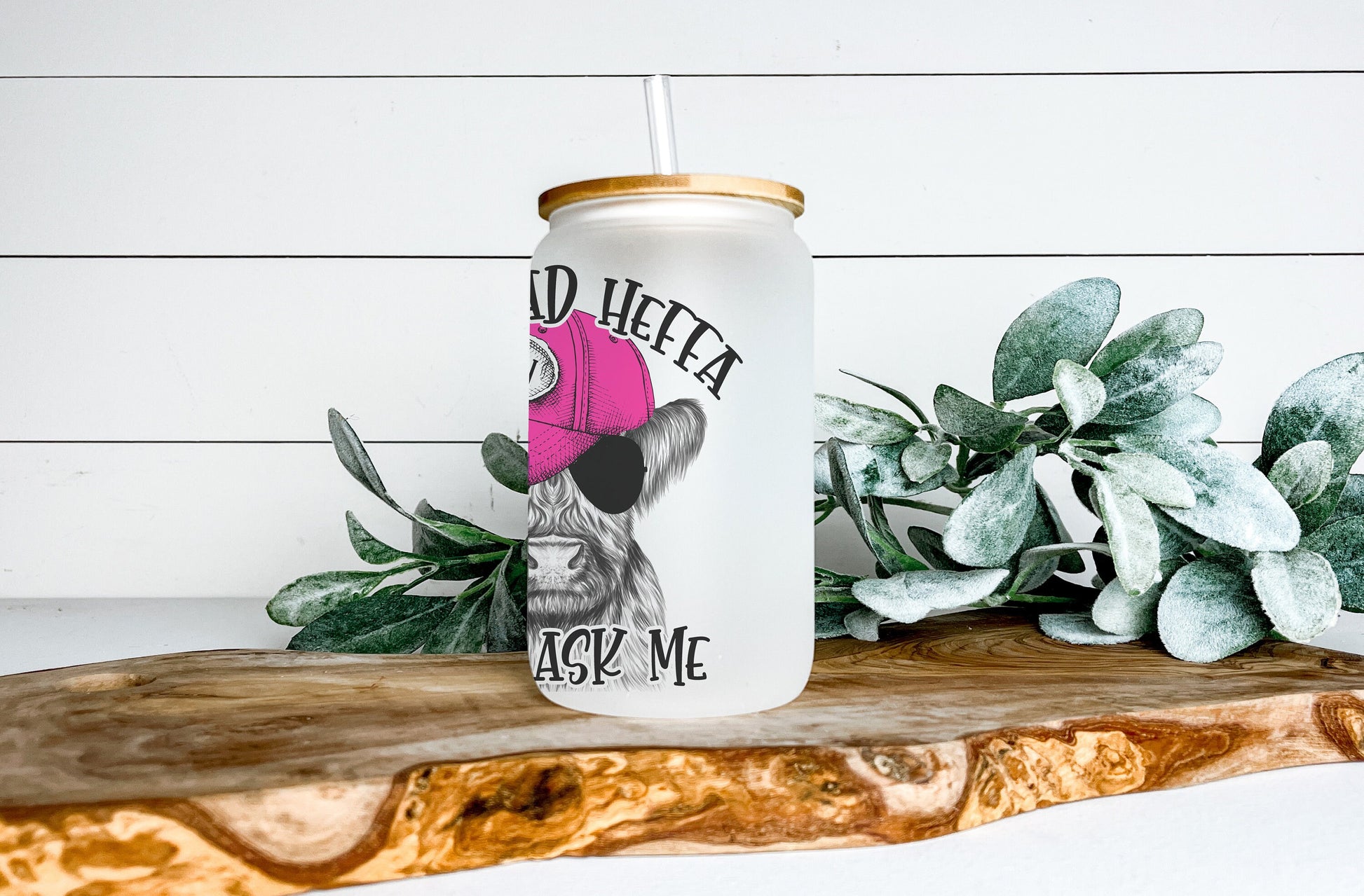 I'm Head Heffa Cow Cup Iced Coffee Cup Glass, Beer Can Glass, Cow Coffee Cup, Glass Cup Coffee Can Beer, Cow Soda Can Glass