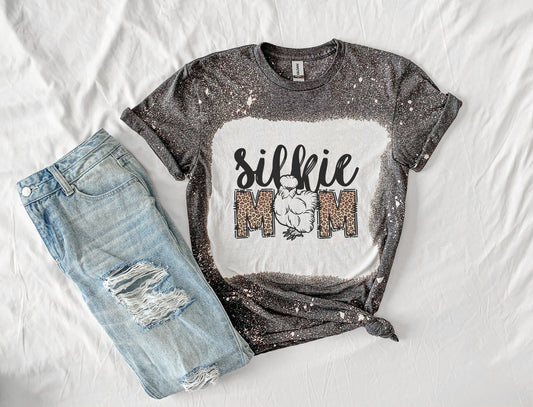 Silkie Mom Chicken Shirt Tee, Silkie Chicken Bleached Tee, Funny Chicken Bleached Shirt, Chicken Shirt Tee