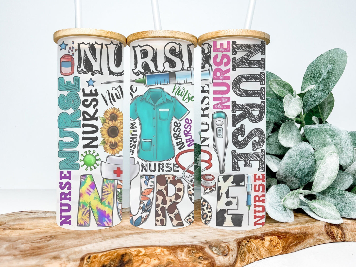 Nurse Life 25oz Frosted Glass Tumbler, Nurse Life Tumbler, Nurse Life Frosted Tumbler Nurse Tumbler