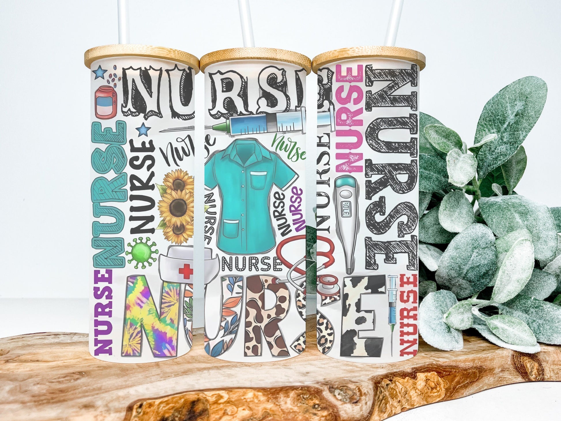 Nurse Life 25oz Frosted Glass Tumbler, Nurse Life Tumbler, Nurse Life Frosted Tumbler Nurse Tumbler