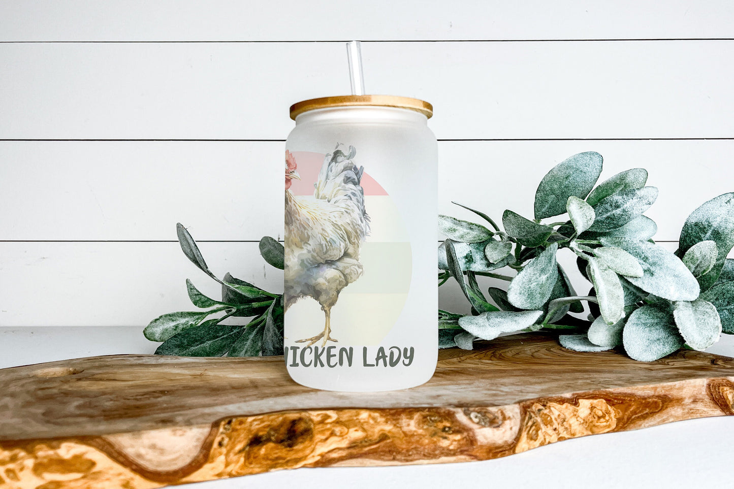 Crazy Chicken Lady Cup Iced Coffee Cup Glass, Beer Can Glass, Chicken Coffee Cup, Glass Cup Coffee Can Beer, Chicken Soda Can Glass