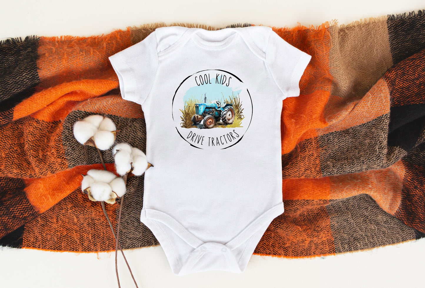 Cool Kids Drive Tractors Bodysuit, Tractor Baby Creeper, Country Baby, Farming Baby