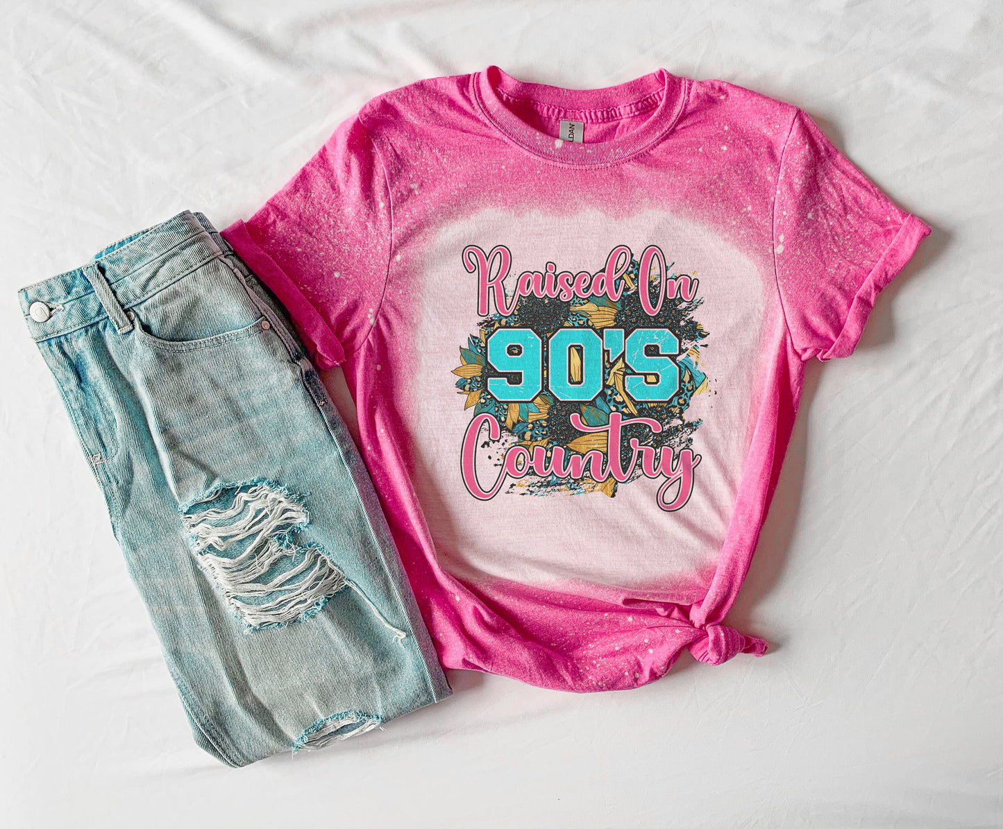 Raised on 90's Country Shirt Tee, Raised on 90's Country Bleached Tee, 90's Shirt, 90's Bleached Tee