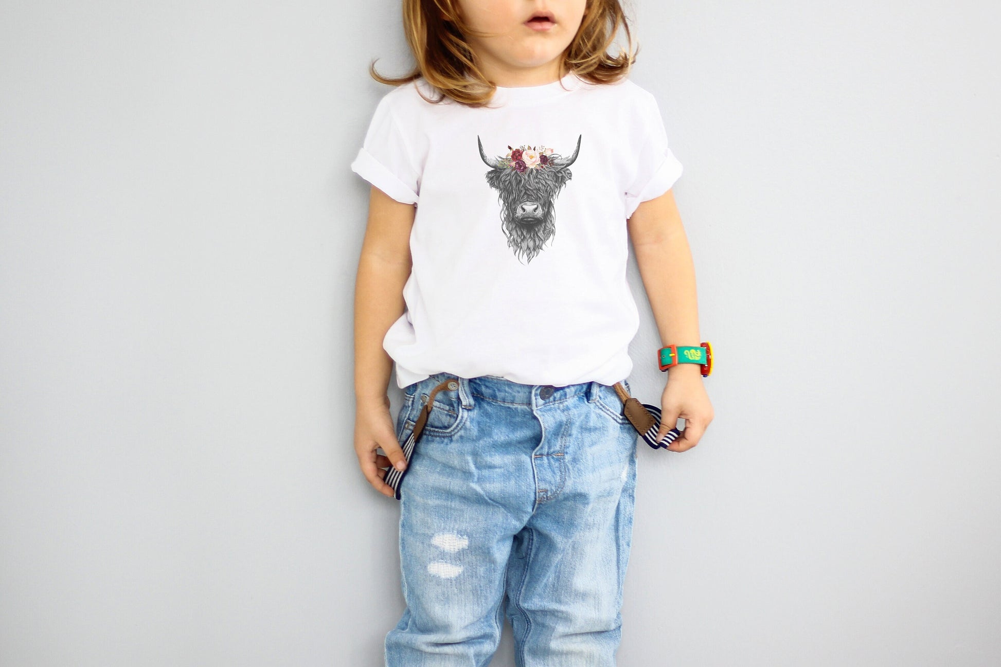 Highland Cow Youth Shirt Tee, Country Shirt Tee