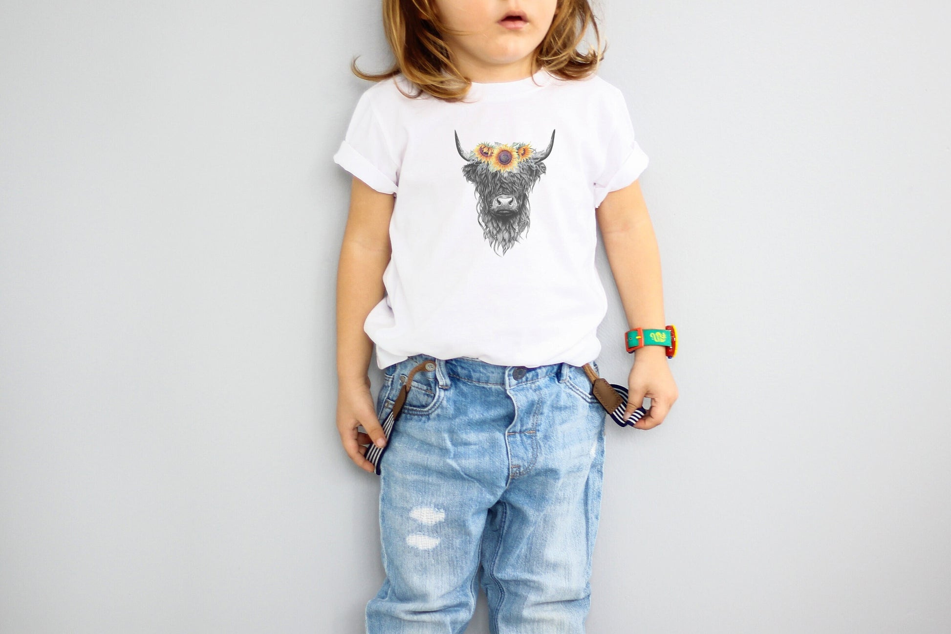 Highland Cow Youth Shirt Tee, Country Shirt Tee