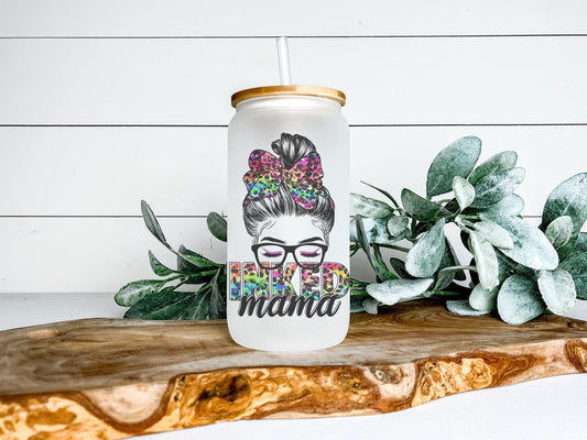 Inked Mama Cup Iced Coffee Cup Glass, Beer Can Glass, Inked Mama Coffee Cup, Glass Cup Coffee Can Beer, Inked Mama Glass Can