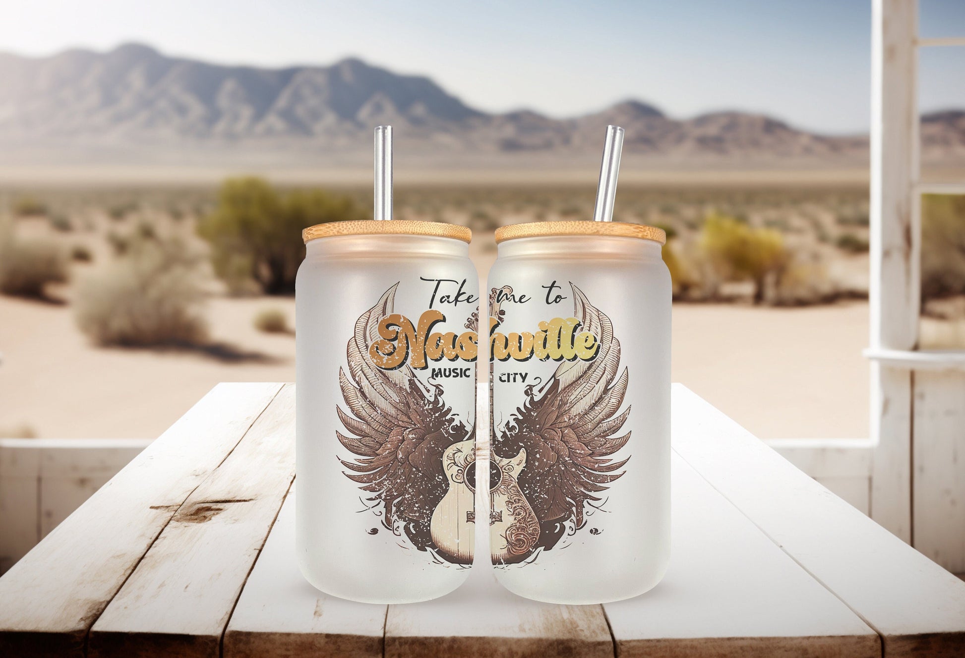 Take Me To Nashville Cup Iced Coffee Cup Glass, Beer Can Glass Country Glass Cup Coffee Can Beer, Country Soda Can Glass